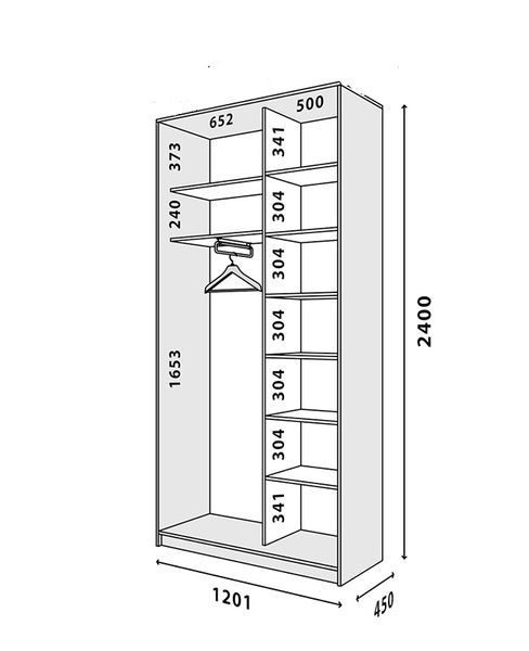Шкаф-купе Мираж (120 &times; 45 &times; 240 см, с зеркалом, дуб аппалачи) m-shk-mr-45-db-ppl-dz фото