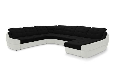 Угловой диван Спейс XXL (375 &times; 310 см, черный с молочным) IMI Premium kspsxxl-p-ll-99-1 фото