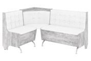 Кухонный уголок FeastFit-1 (кожзам, белый + бетон, 160х120 см) ph-k-mrshl-bl-btn фото