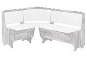 Кухонный уголок FjellFeast-1 (кожзам, белый + бетон, 160х120 см) ph-k-grf-bl-btn фото