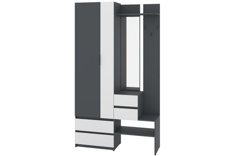 Набор в прихожую Plavrix (120 &times; 36 &times; 210,6 см, антрацит и белый) ph-prdp-prs-ntrc-bl фото