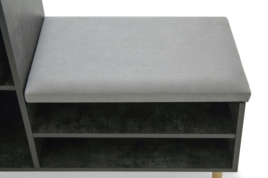 Тумба для взуття з сидінням FrostFeel-10 (бетон темний і лілі 94, 1000х385х760 мм) ltmb-to10-btn-tmn фото