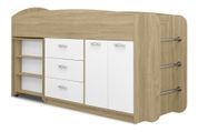 Кровать-чердак Classo (83,2 &times; 209,2 &times; 115 см, сонома + белый) ph-ld-pls-snm-bl фото 1